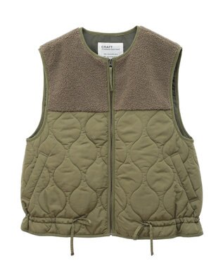 CRAFT STANDARD BOUTIQUE ボアキルティングベスト Khaki