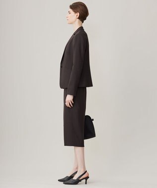 ICB 【洗える】プロヴィスウールツイル テーラードジャケット チャコール系