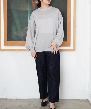 TOQUE 〈大草直子さんアドバイザー〉ウォッシャブルシルク×コットン ニットロングスリーブ グレー