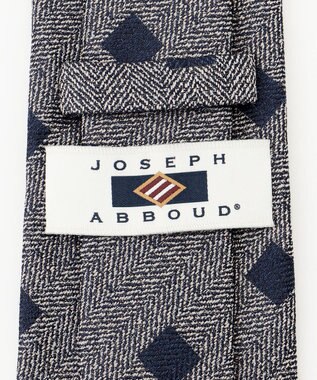 JOSEPH ABBOUD 【日本縫製】シャンブレーヘリンボーンスクエアジャガード ネクタイ グレー系7