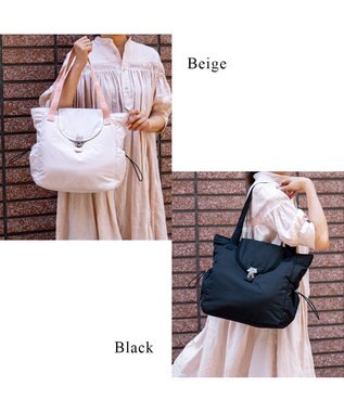 tsumori chisato CARRY ネコメタル トートバッグ 【A4サイズ対応　軽量】 ベージュ