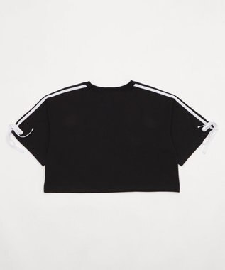 WEGO 2ラインリボングラフィックショートT ブラック