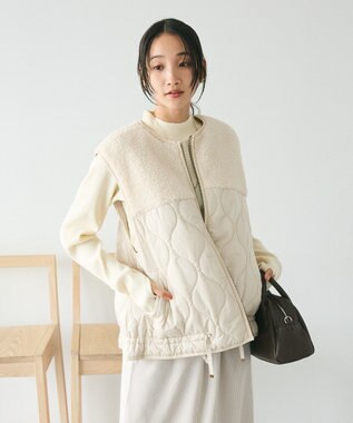 CRAFT STANDARD BOUTIQUE ボアキルティングベスト Ivory