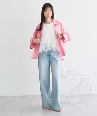 earth music&ecology フリンジレースバックリボンキャミ Off White