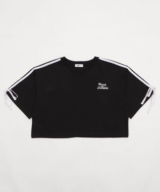 WEGO 2ラインリボングラフィックショートT ブラック