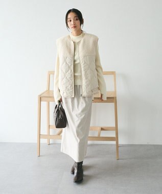 CRAFT STANDARD BOUTIQUE ボアキルティングベスト Ivory