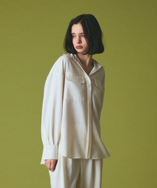 GRACE CONTINENTAL ウールミリタリーシャツ キナリ