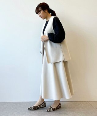 UNFILO 【セットアップ対応】ウールライク スカート アイボリー系