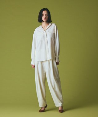 GRACE CONTINENTAL ウールミリタリーシャツ キナリ