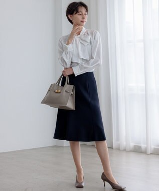 23区 S 【洗える】ドットドビーデシン ブラウス ホワイト系