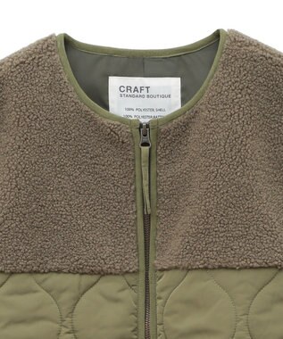 CRAFT STANDARD BOUTIQUE ボアキルティングベスト Khaki