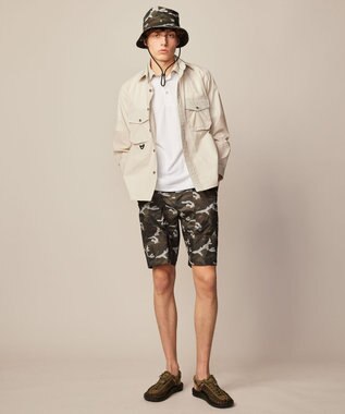 JOSEPH ABBOUD MOUNTAIN 【軽量/ECO撥水/ストレッチ/男女兼用】ライトワッシャー アウトドアシャツ ライトグレー系