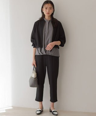 組曲 【WEB限定】ジョーゼットジャージーテーパード パンツ ブラック系