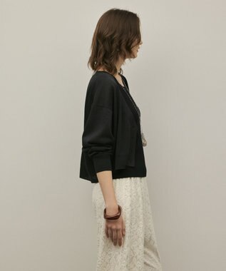 GRACE CONTINENTAL スリーブスリットニットカーディガン ブラック