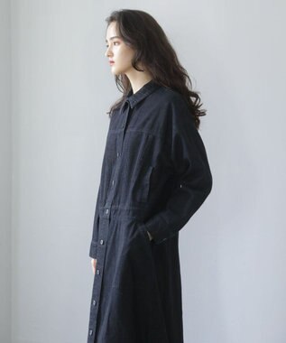 Green Parks ■ＥＳＣＡＲ　デニムロングジャケットワンピース Black
