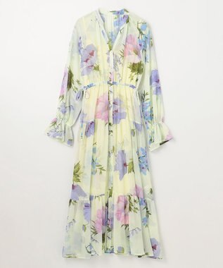 GRACE CONTINENTAL ビッグボタニカルシャツワンピース イエロー