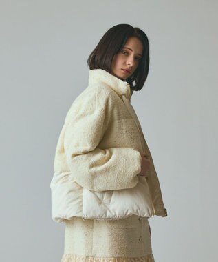 GRACE CONTINENTAL ツイードコンビパフィーブルゾン キナリ