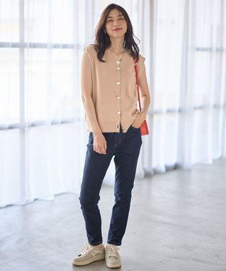 ANY メタルボタンニットベスト ベージュ