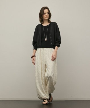 GRACE CONTINENTAL スリーブスリットニットカーディガン ブラック