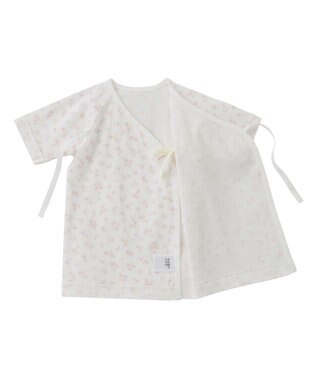 MIKI HOUSE HOT BISCUITS 【50-60cm】 フライス 短肌着 プリント柄 ピンク