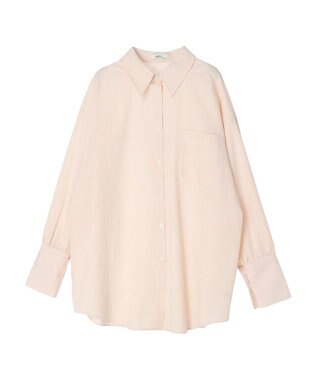 earth music&ecology サッカーストライプボーイズライクシャツ Orange