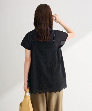 Green Parks ＳＥＴ２点刺しゅうキャミ＋シャツ Black