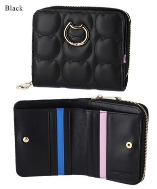 tsumori chisato CARRY ラインネコ ラウンドファスナー2つ折り財布 ブラック