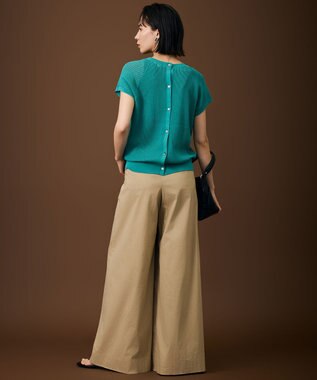 自由区 ファンクショナル2タックワイド パンツ ベージュ