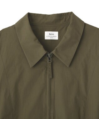 YECCA VECCA ボリュームギャザーデザインZIPブルゾン Khaki