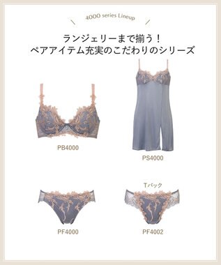 Wing ブラジャー ふっくら、まる胸メイク 背中すっきり 【4000シリーズ】 ブラ PB4000 ウイング／ワコール グレー