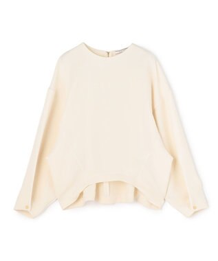 BEIGE， BROOM / スウェット風ライトフォルムプルオーバー Ecru