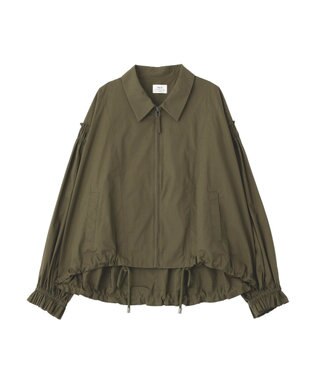 YECCA VECCA ボリュームギャザーデザインZIPブルゾン Khaki