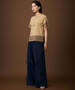 自由区 ファンクショナル2タックワイド パンツ ネイビー