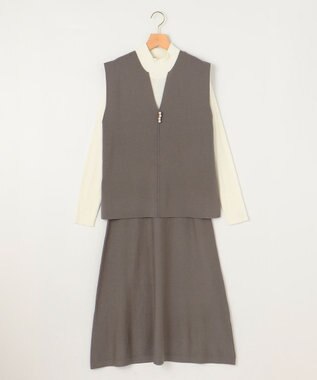 組曲 L 【2SET・WEB限定】ジレワンピースセット ブラウン系
