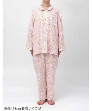 Wing パジャマ 綿100%(本体) レディース 長袖 長ズボン EP7048 ウイング／ワコール ピンク