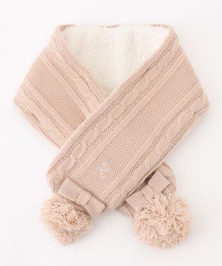 組曲 KIDS 【Fサイズ】ボアコンビ ニットマフラー ミルクティー系