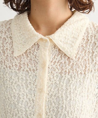 Green Parks カットレースシャツプルオーバー Ivory