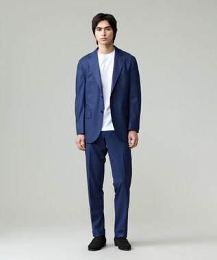 J.PRESS MEN プールに浮いているような快適な着心地【ストレッチ / 洗える / 吸水速乾/ 接触冷感】【J.PRESS-POOL WOOL】ジャージーセットアップ ジャケット ネイビー系