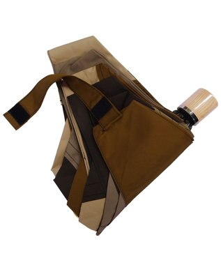 +RING 【限定/日本製】レディース向け パッチワーク プラスリング 折傘50cm BRN SR322 ブラウン