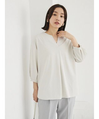 Green Parks ＢＰスキッパー七分袖カットプルオーバー Light Beige