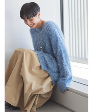 AMERICAN HOLIC シャギーゆるっとニットプルオーバー Blue