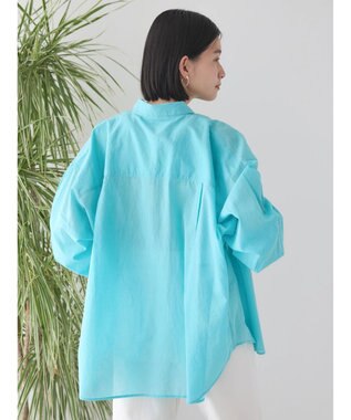 AMERICAN HOLIC 接触冷感＋速乾　強撚シアーボイルＢＩＧシャツ Sax