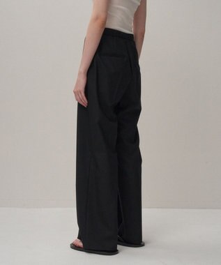 ATON WOOL TROPICAL | ピンタックイージーパンツ BLACK