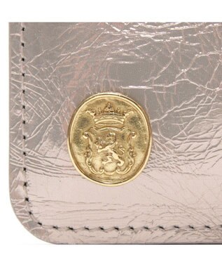 A.D.M.J. 【牛革】イタリアンレザークラックメタルスリムウォレット プラチナ