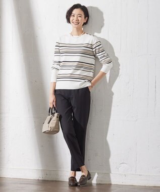 洗える】RAYON STRETCH BORDER ボートネック ニット / J.PRESS LADIES