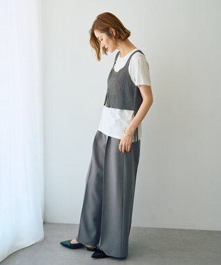 YECCA VECCA ZIPニットビスチェ Silver