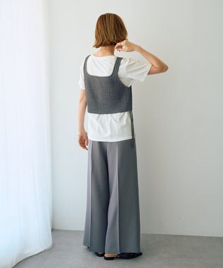 YECCA VECCA ZIPニットビスチェ Silver