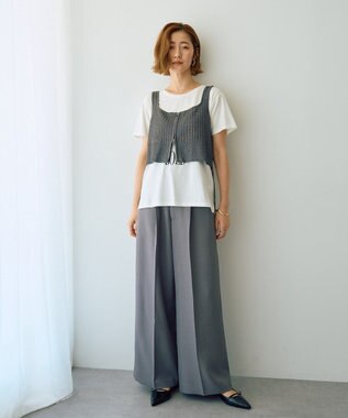 YECCA VECCA ZIPニットビスチェ Silver