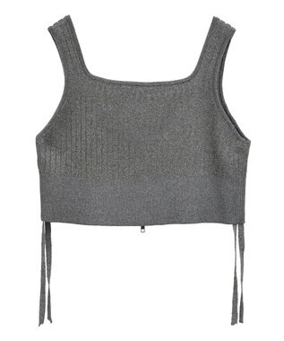 YECCA VECCA ZIPニットビスチェ Silver