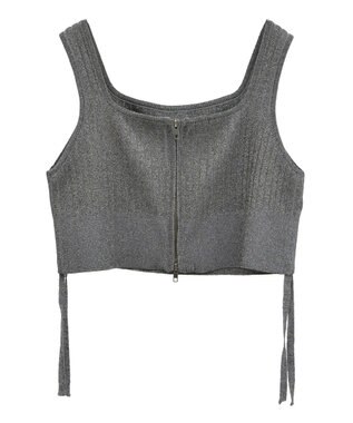 YECCA VECCA ZIPニットビスチェ Silver